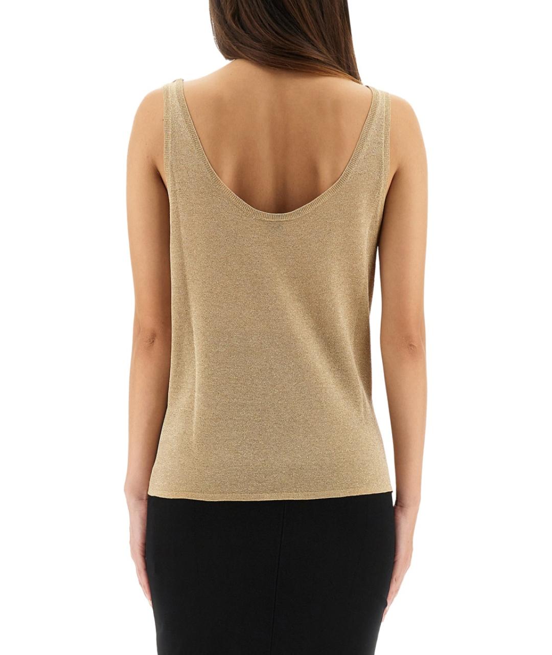 SAINT LAURENT Золотая вискозная блузы, фото 4