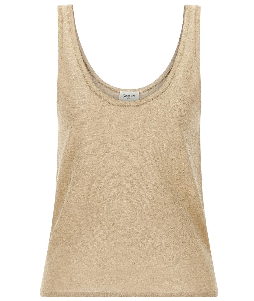 SAINT LAURENT Золотая вискозная блузы, фото 1