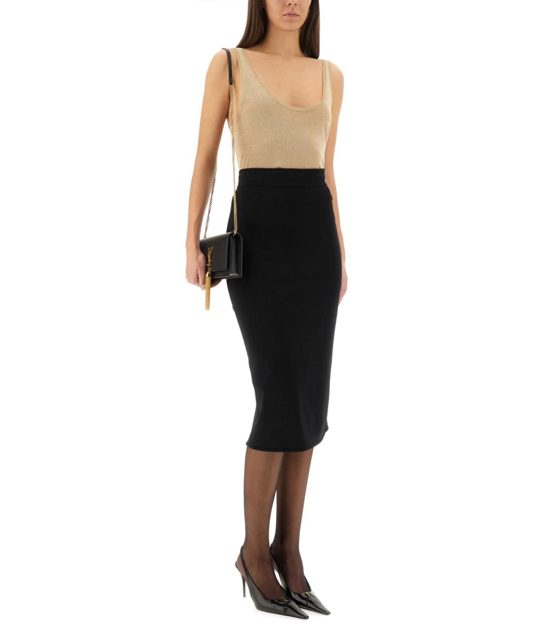 SAINT LAURENT Золотая вискозная блузы, фото 3