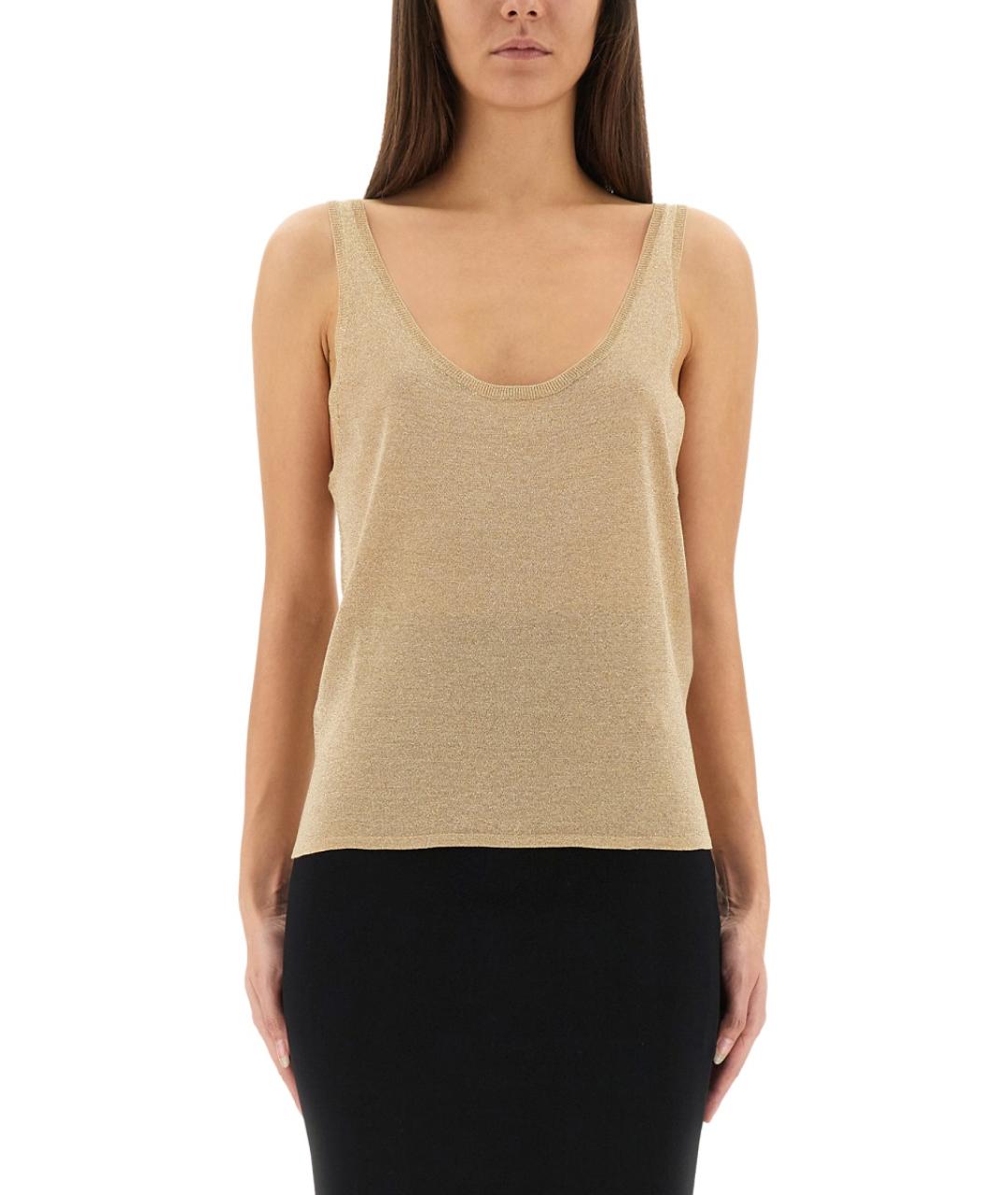 SAINT LAURENT Золотая вискозная блузы, фото 2