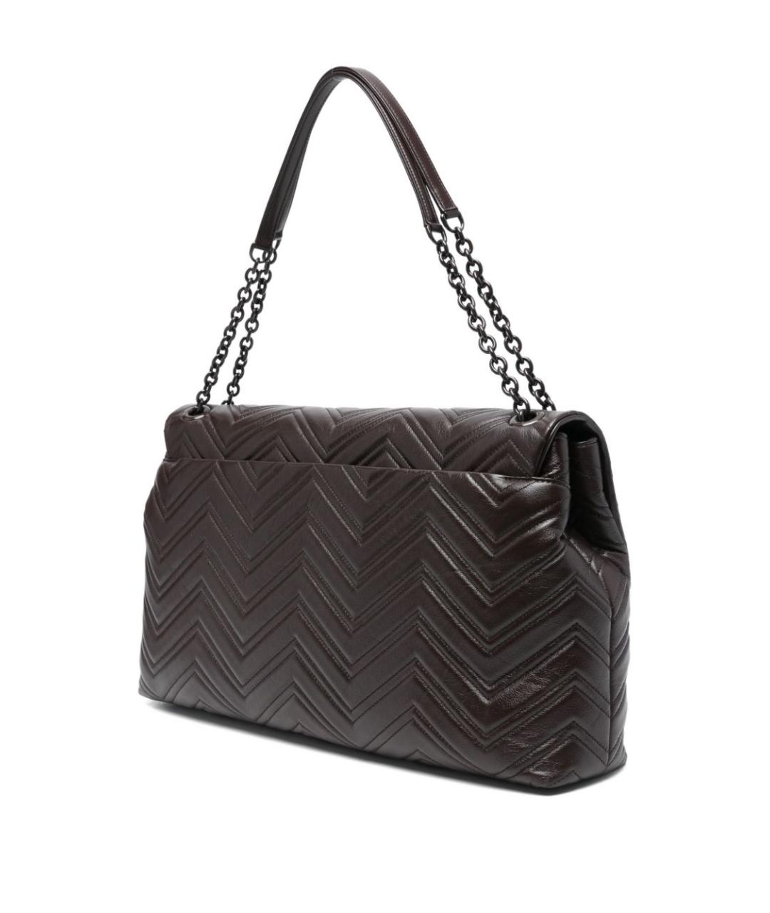 GUCCI Коричневая кожаная сумка через плечо, фото 2