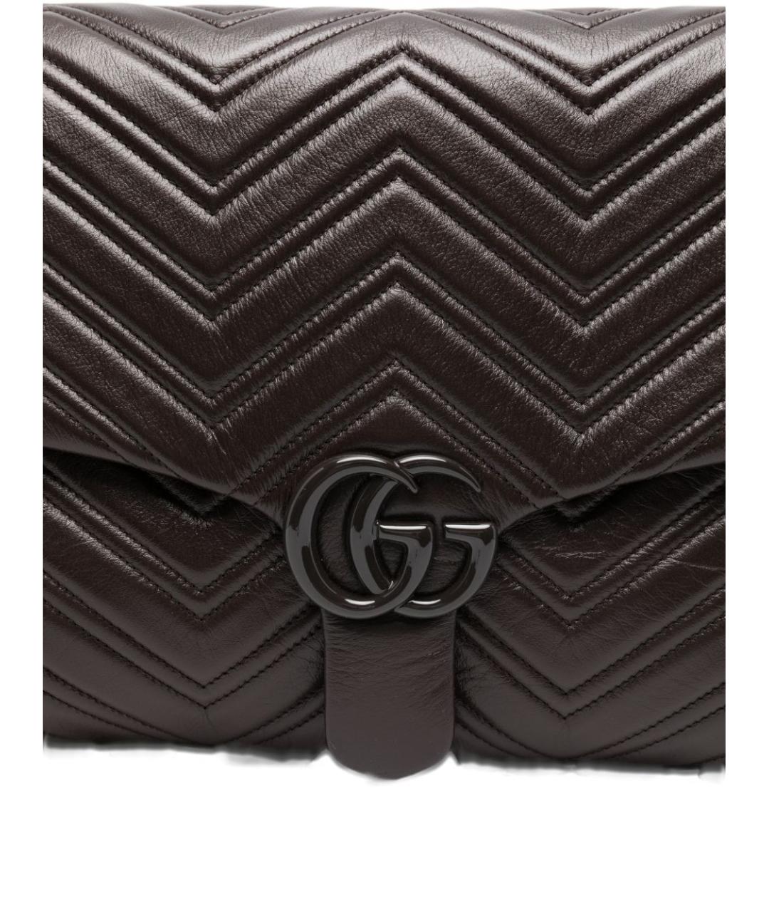 GUCCI Коричневая кожаная сумка через плечо, фото 5