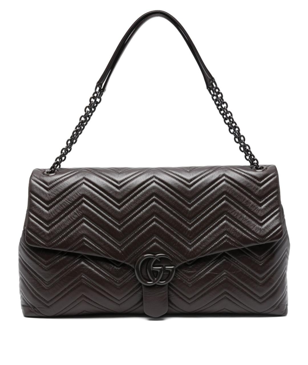 GUCCI Коричневая кожаная сумка через плечо, фото 1