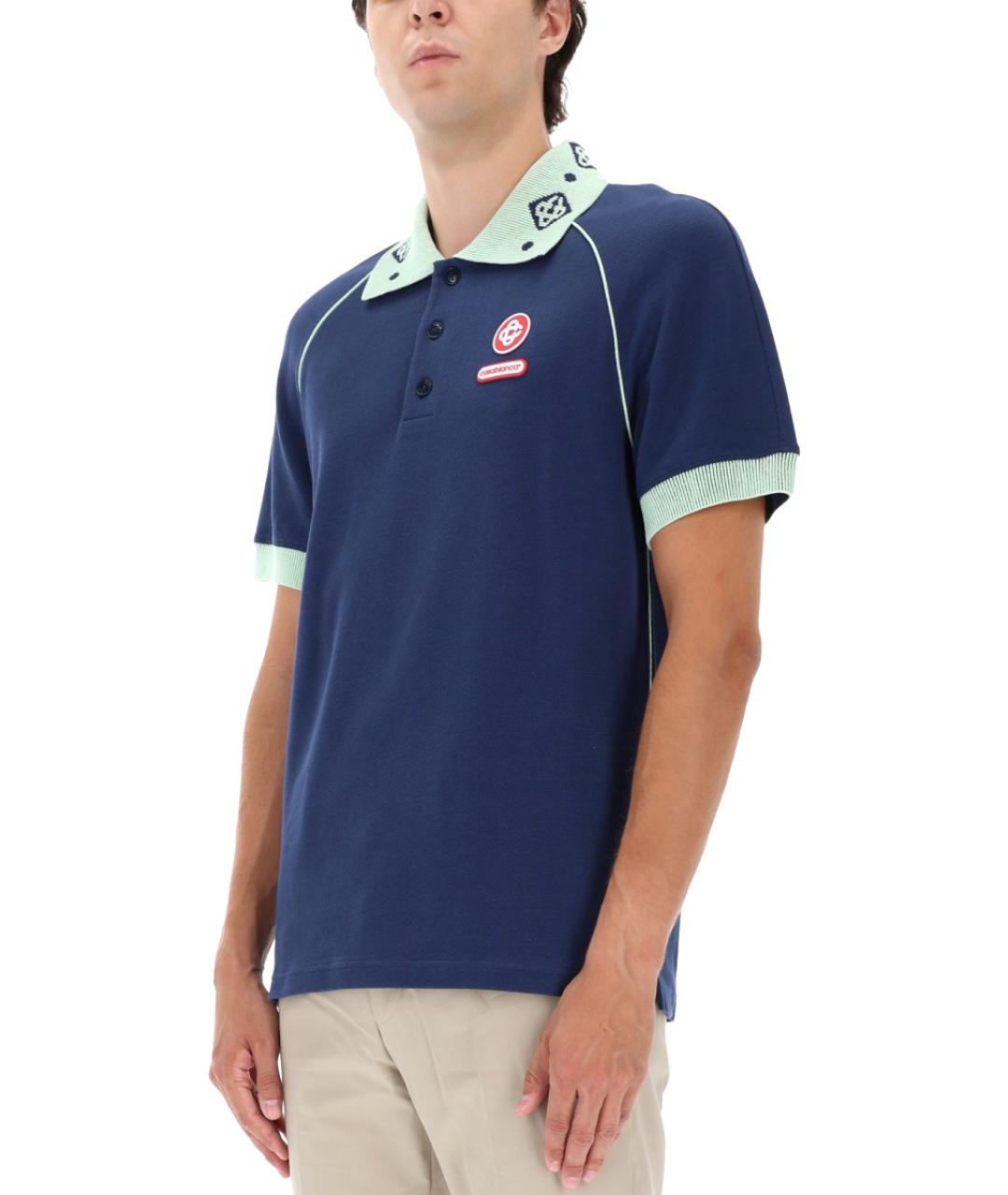 CASABLANCA Синее хлопковое поло с коротким рукавом, фото 5