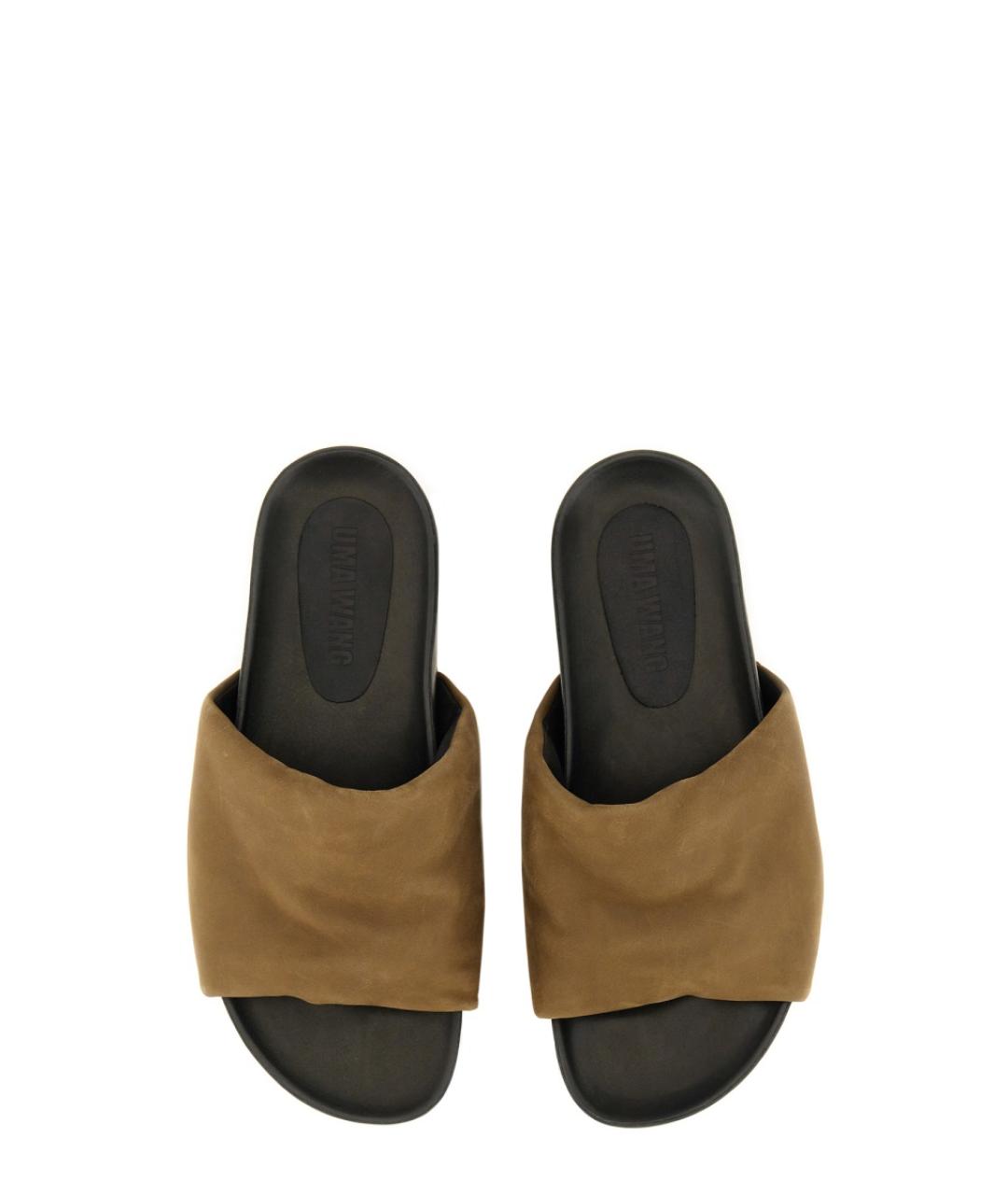 UMA WANG Коричневые кожаные сандалии, фото 5