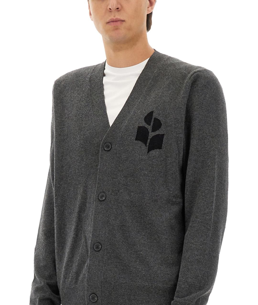 ISABEL MARANT Серый хлопковый кардиган, фото 5