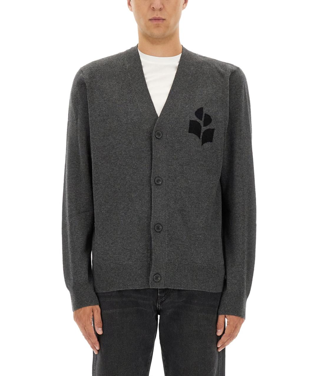 ISABEL MARANT Серый хлопковый кардиган, фото 2