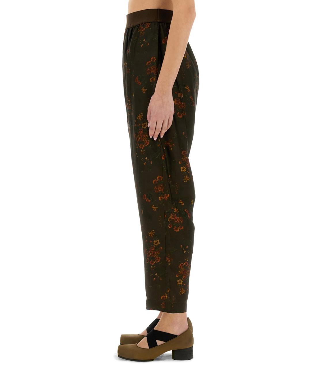 UMA WANG Коричневые вискозные прямые брюки, фото 5