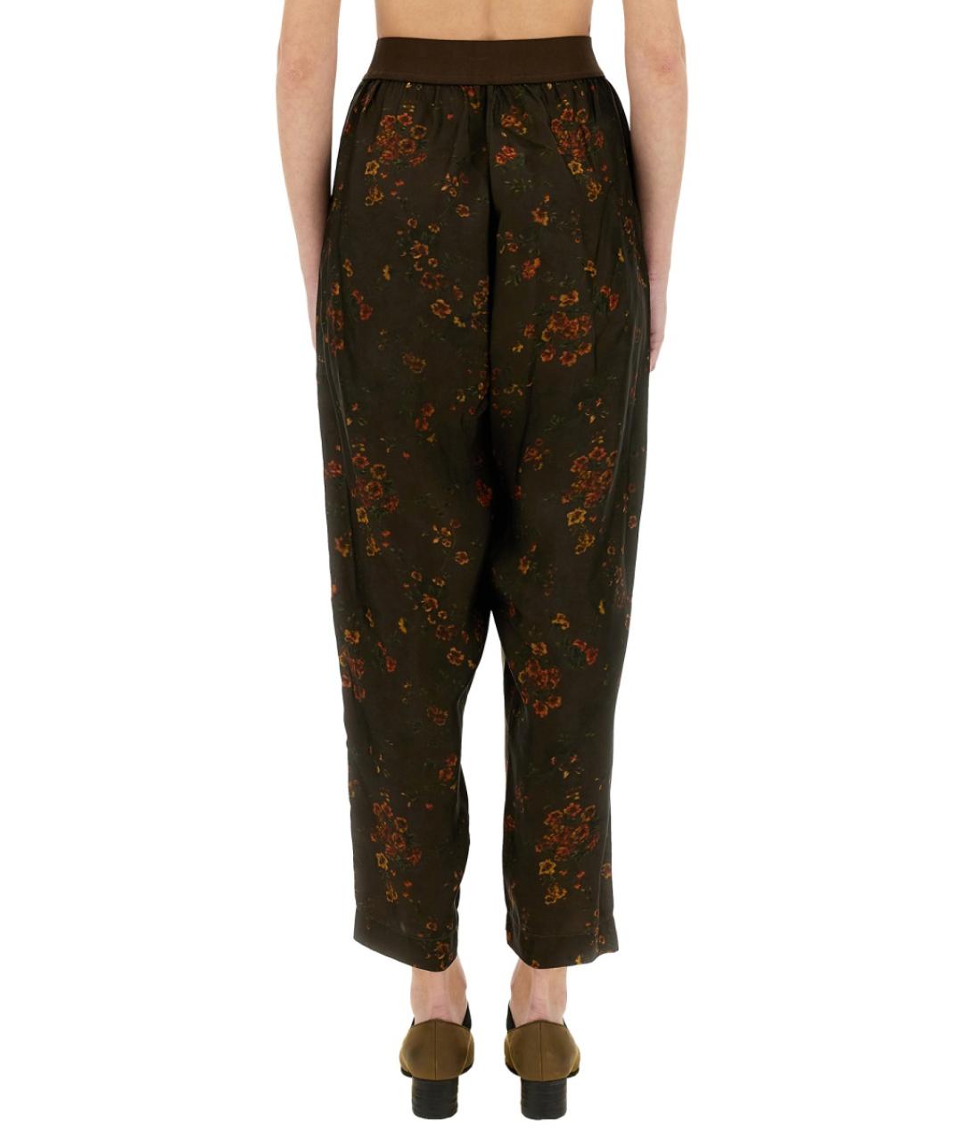 UMA WANG Коричневые вискозные прямые брюки, фото 4