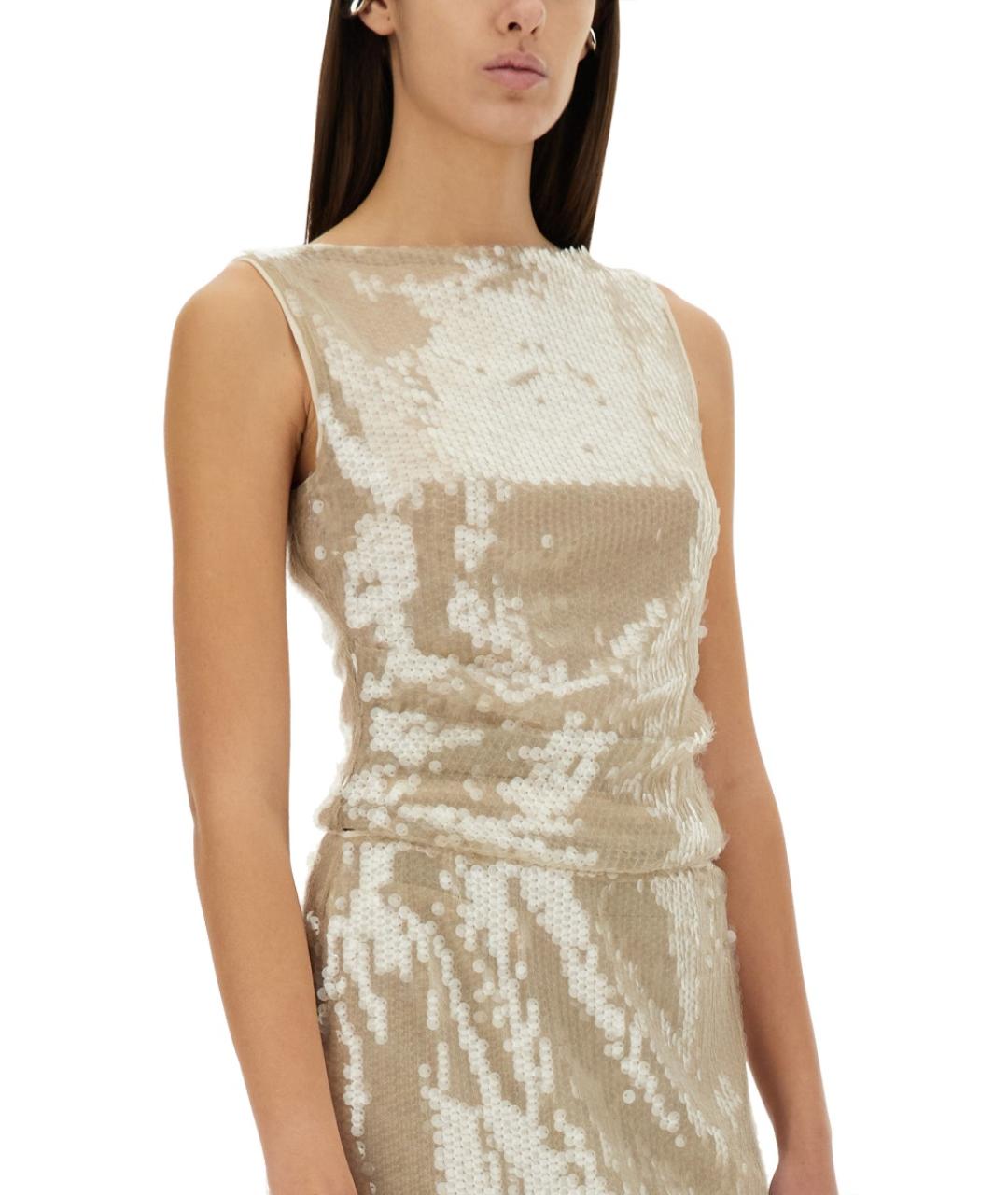 STAUD Бежевая полиэстеровая блузы, фото 5