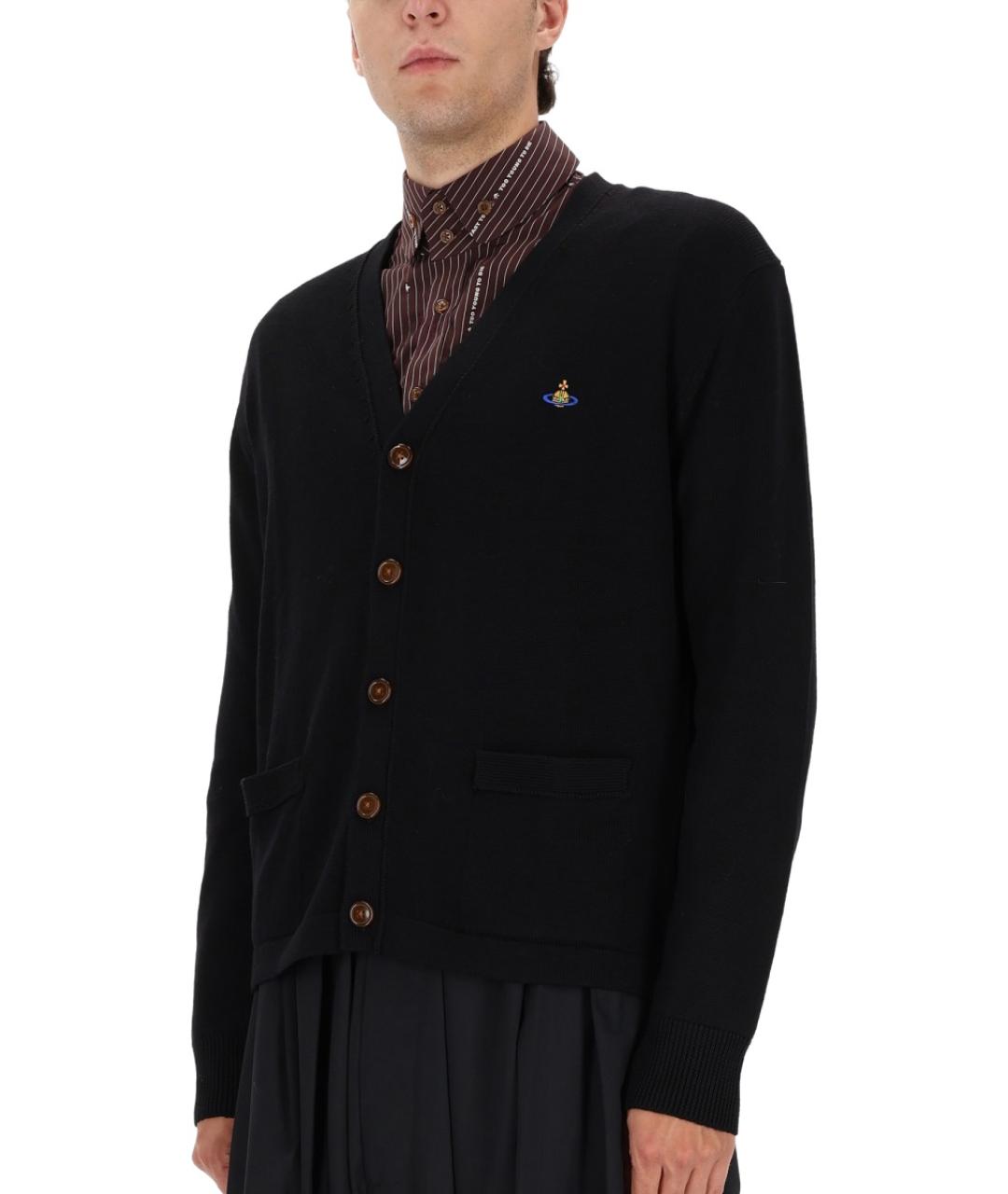 VIVIENNE WESTWOOD Черный шерстяной кардиган, фото 3