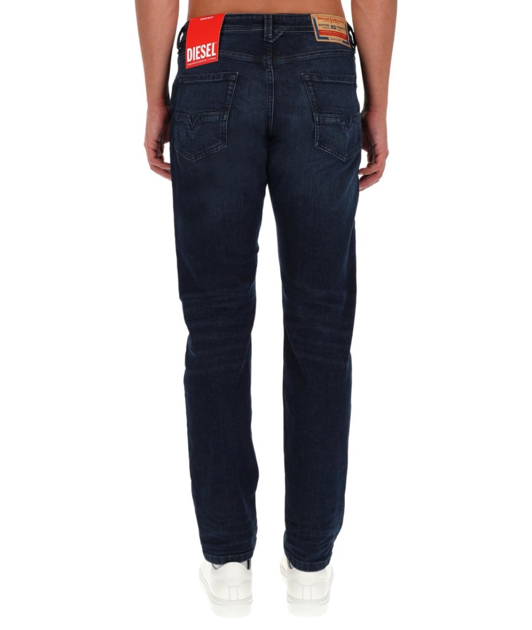 DIESEL Темно-синие хлопковые прямые джинсы, фото 4
