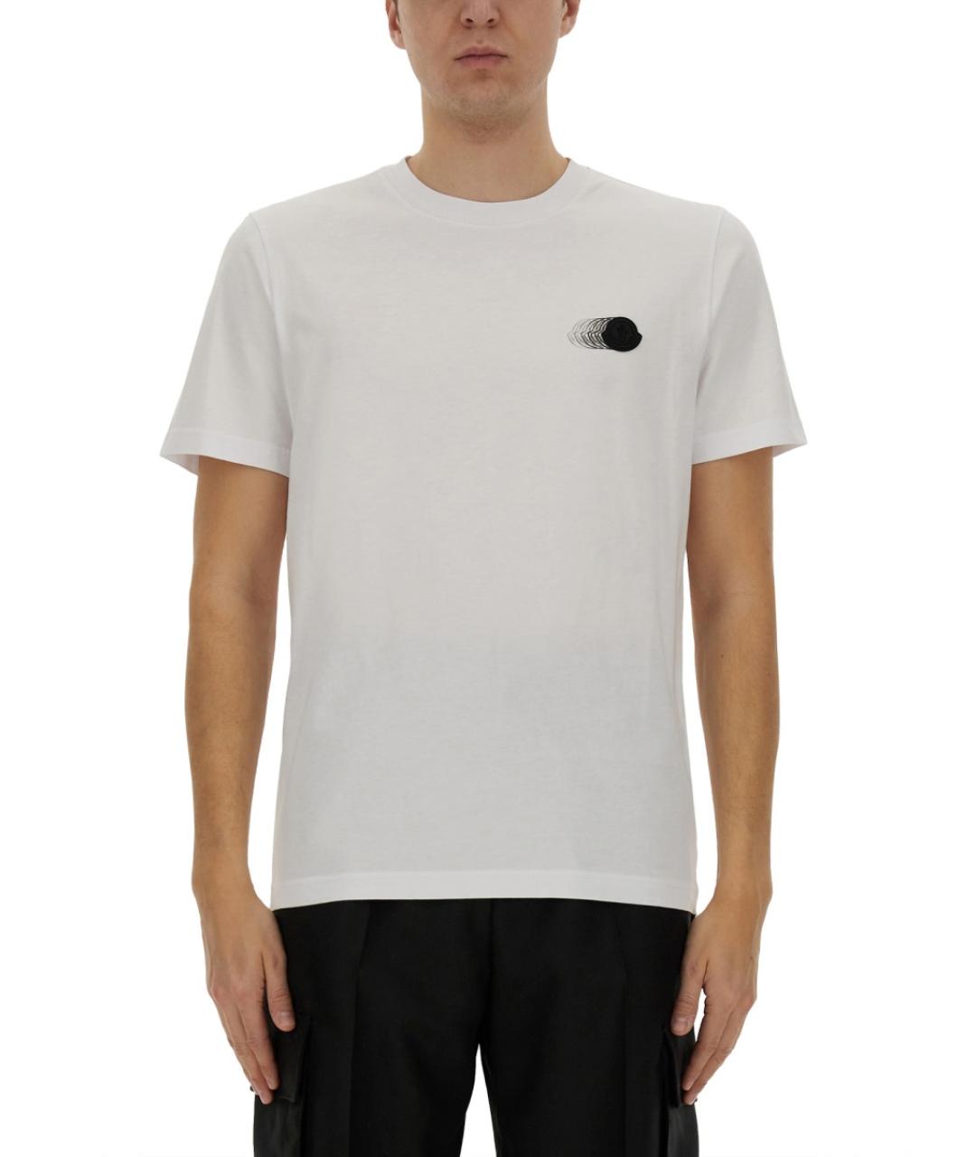 MONCLER Белая хлопковая футболка, фото 2