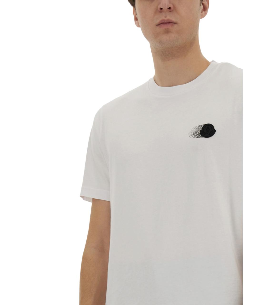 MONCLER Белая хлопковая футболка, фото 5