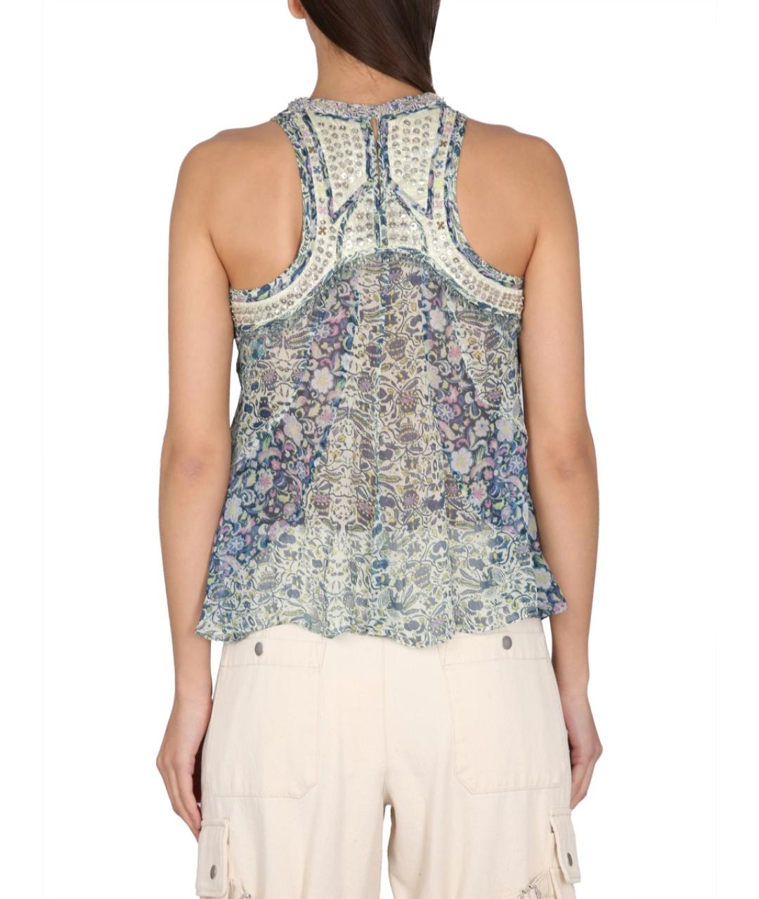 ISABEL MARANT Синяя шелковая блузы, фото 4