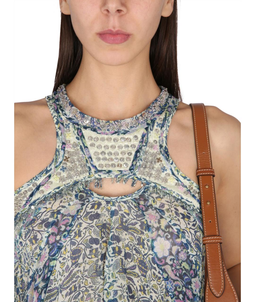 ISABEL MARANT Синяя шелковая блузы, фото 5