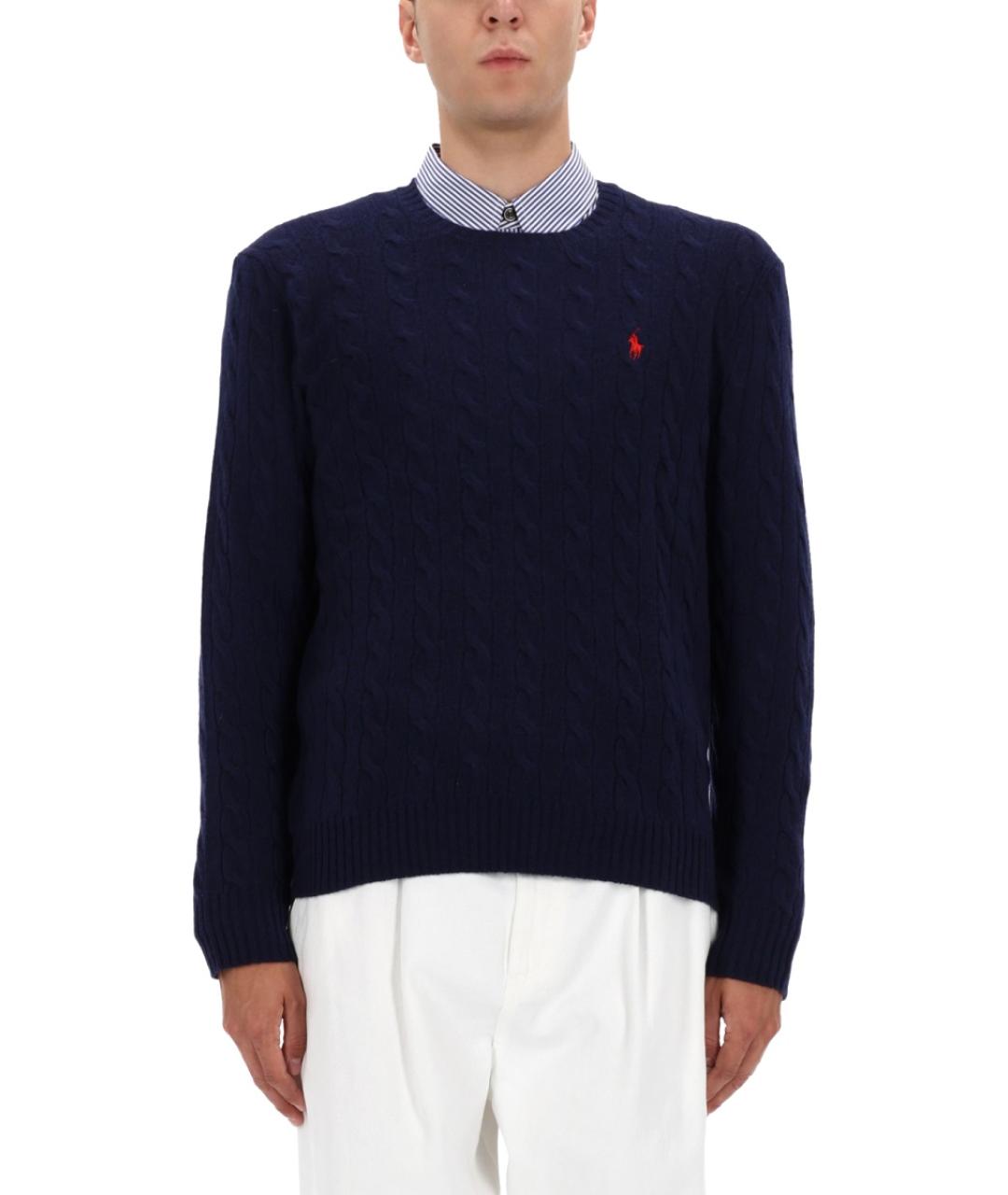 POLO RALPH LAUREN Синий шерстяной джемпер / свитер, фото 2