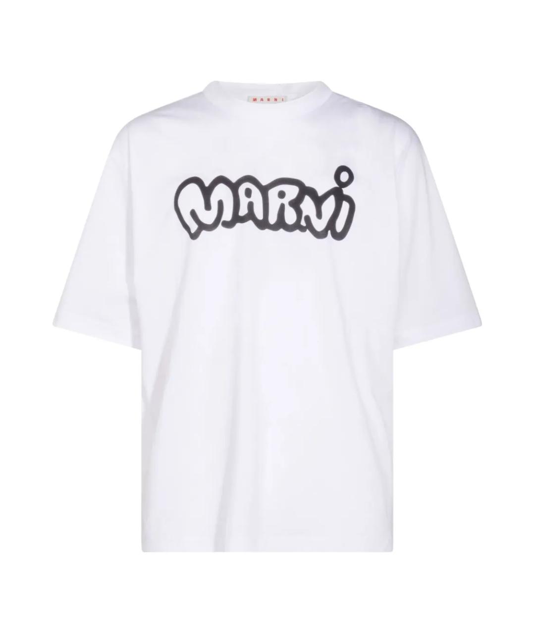 MARNI Белая хлопковая футболка, фото 1