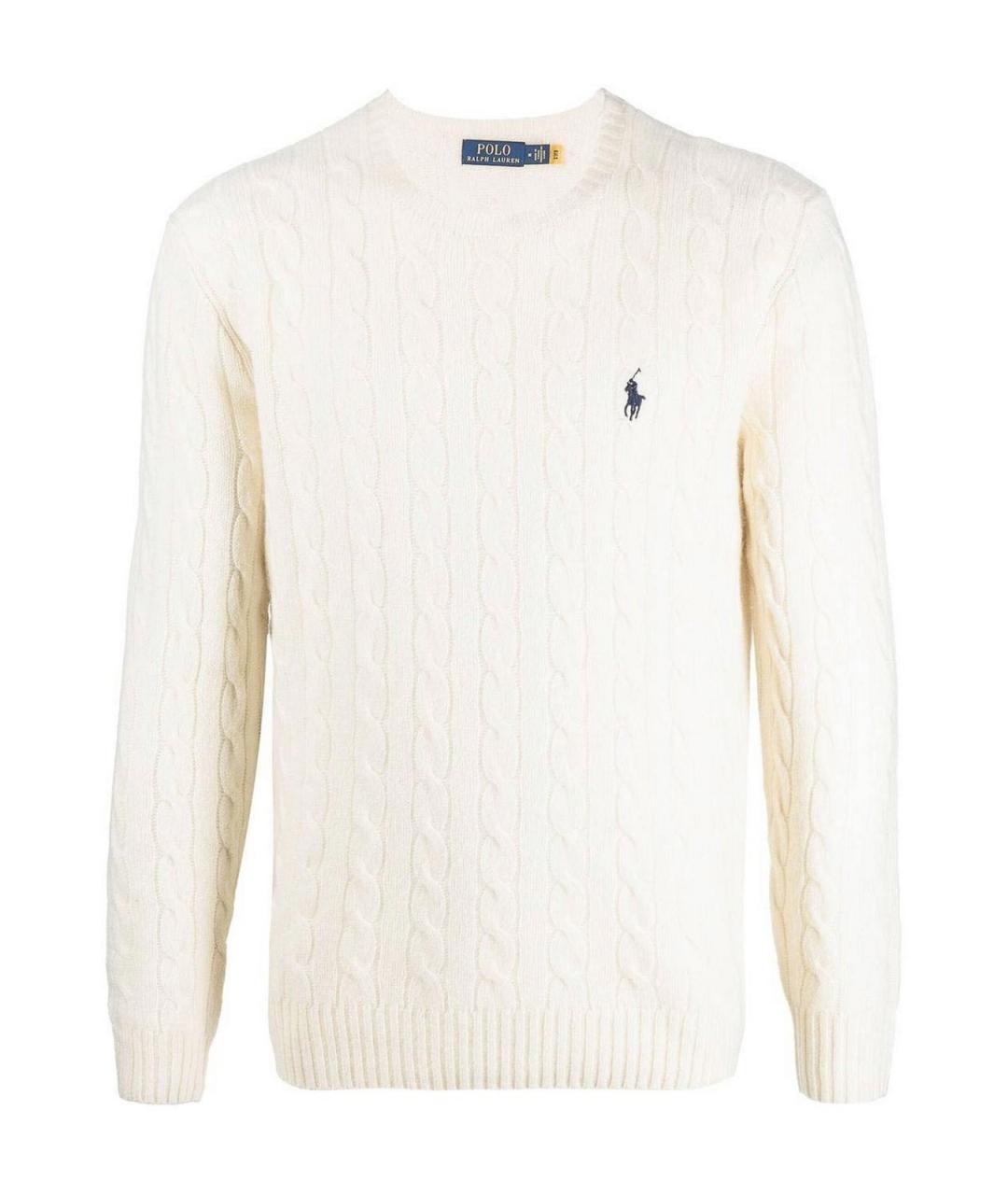 POLO RALPH LAUREN Бежевый шерстяной джемпер / свитер, фото 1