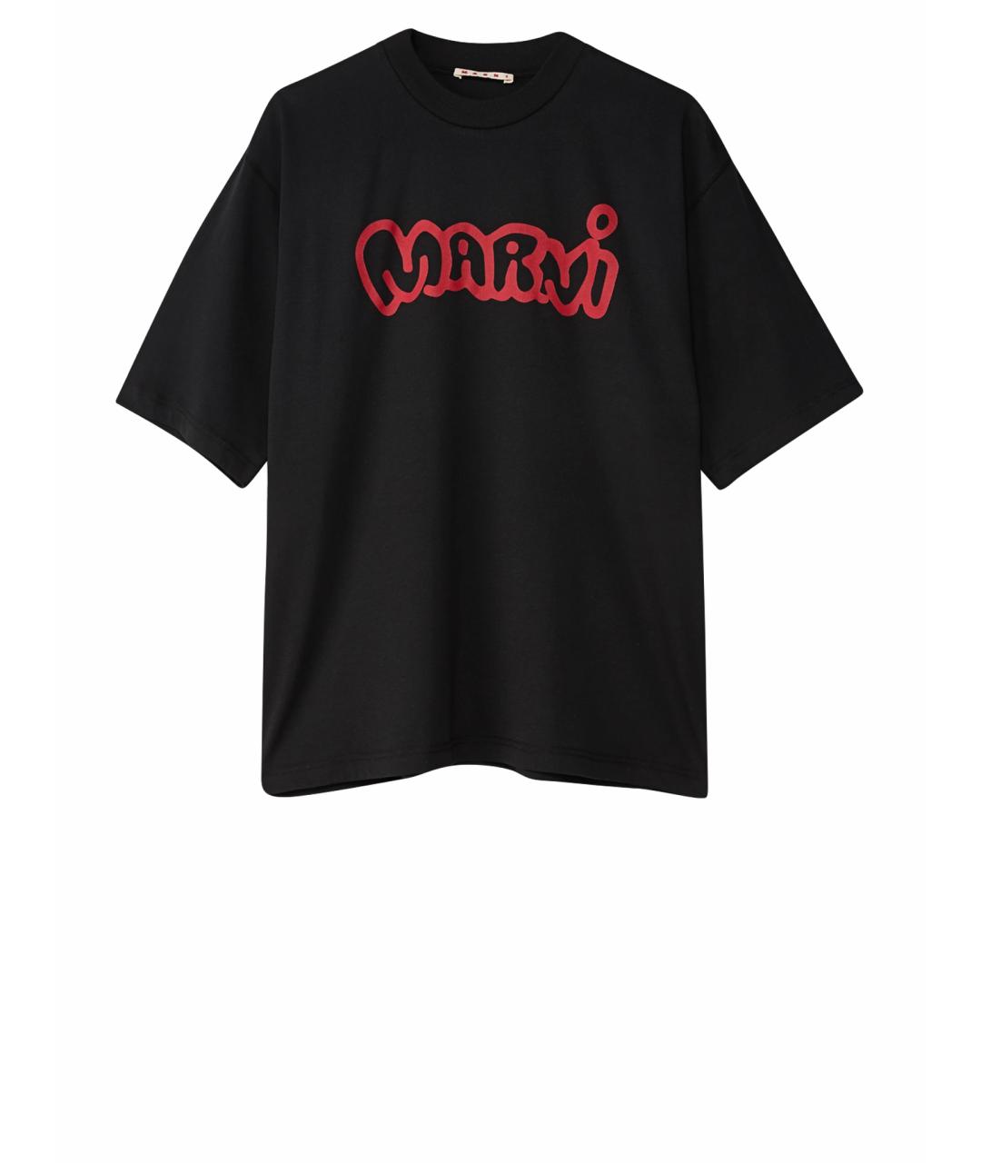 MARNI Черная хлопковая футболка, фото 1