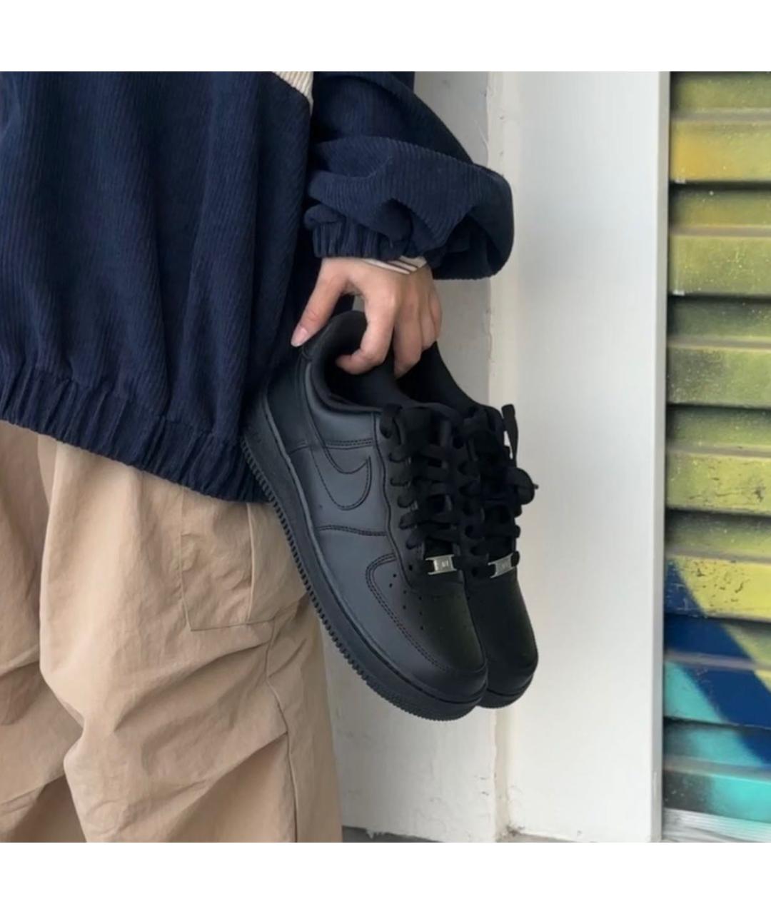 NIKE Черные кожаные кроссовки, фото 3