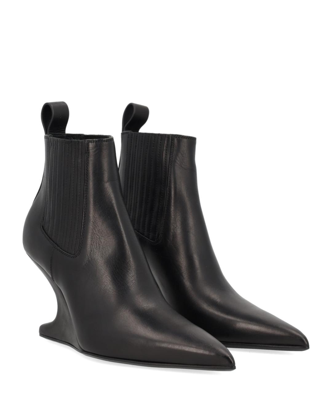 RICK OWENS Черные кожаные полусапоги, фото 2
