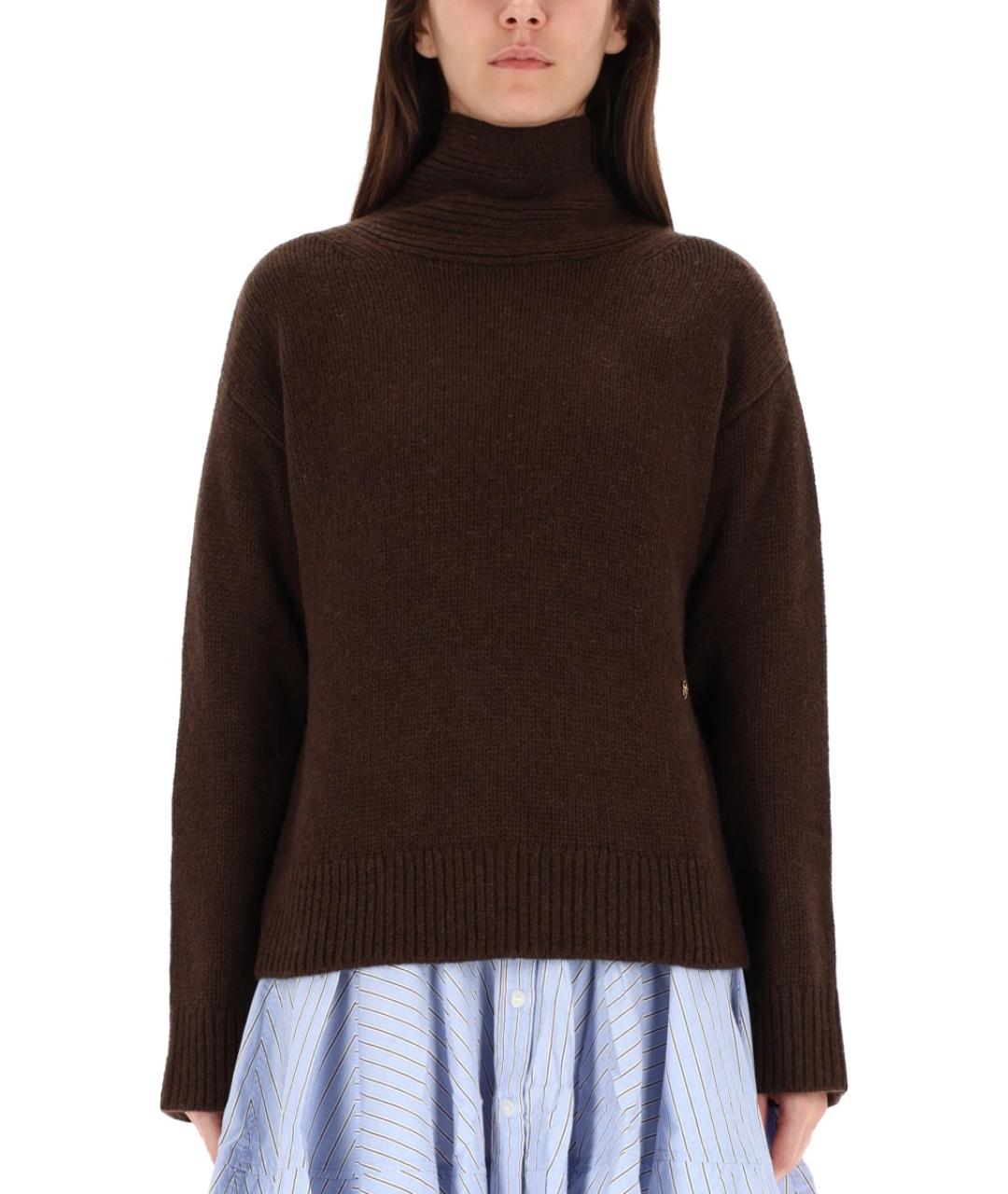GANNI Коричневый шерстяной джемпер / свитер, фото 2