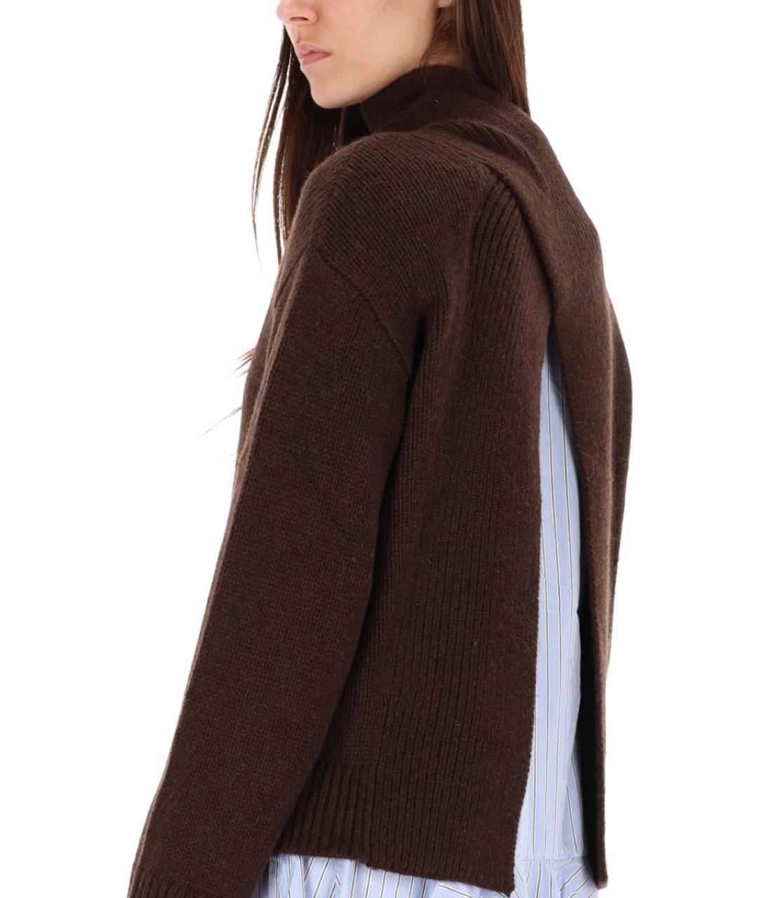 GANNI Коричневый шерстяной джемпер / свитер, фото 5