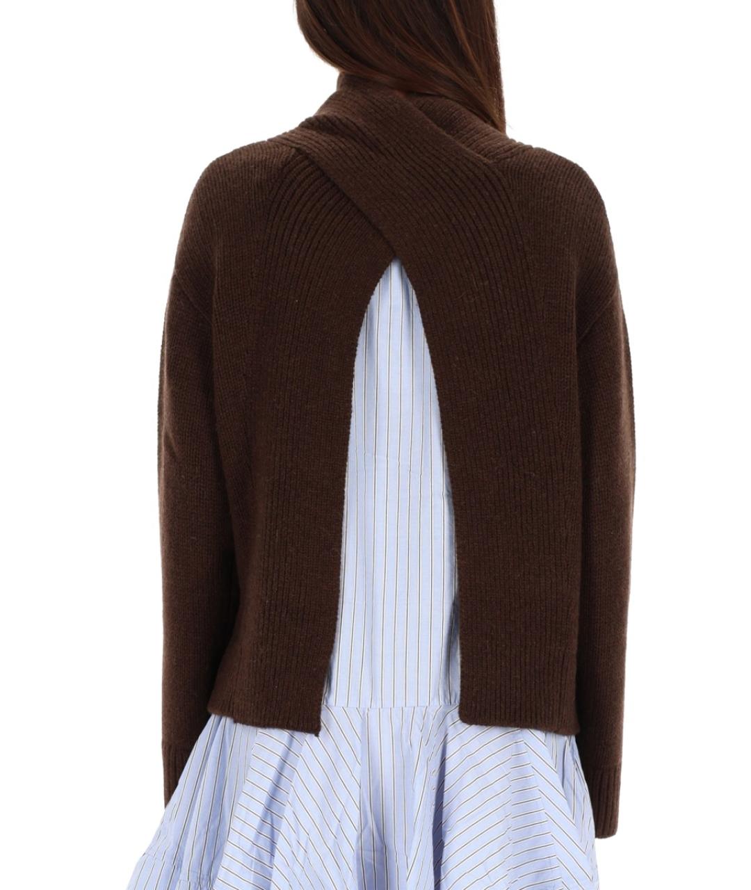 GANNI Коричневый шерстяной джемпер / свитер, фото 4