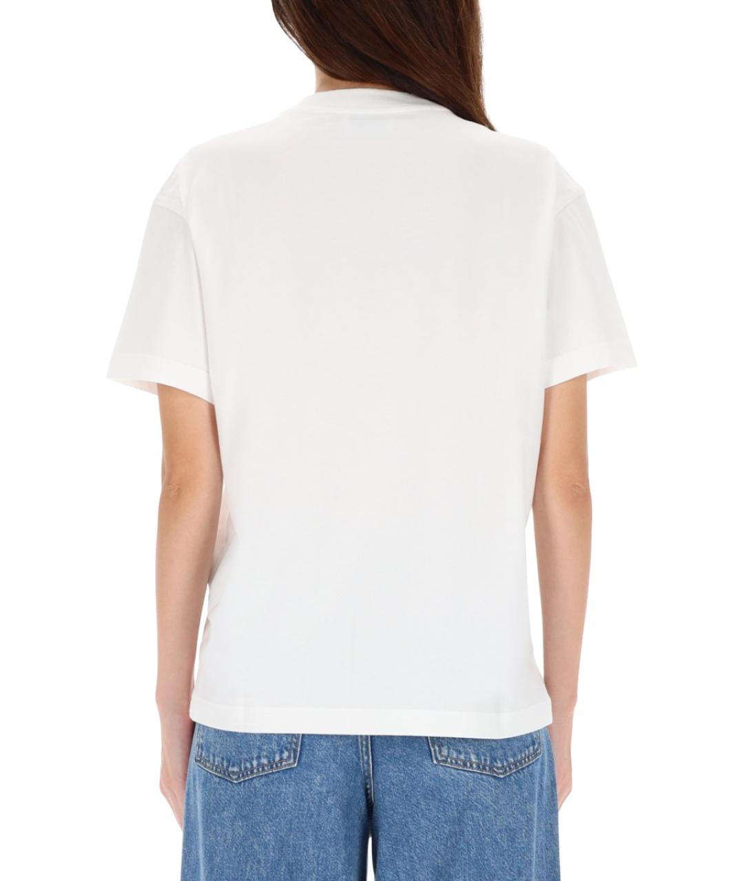 OFF-WHITE Белая хлопковая футболка, фото 4