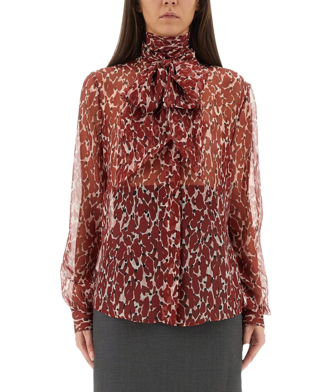 SAINT LAURENT Красная шелковая рубашка, фото 2