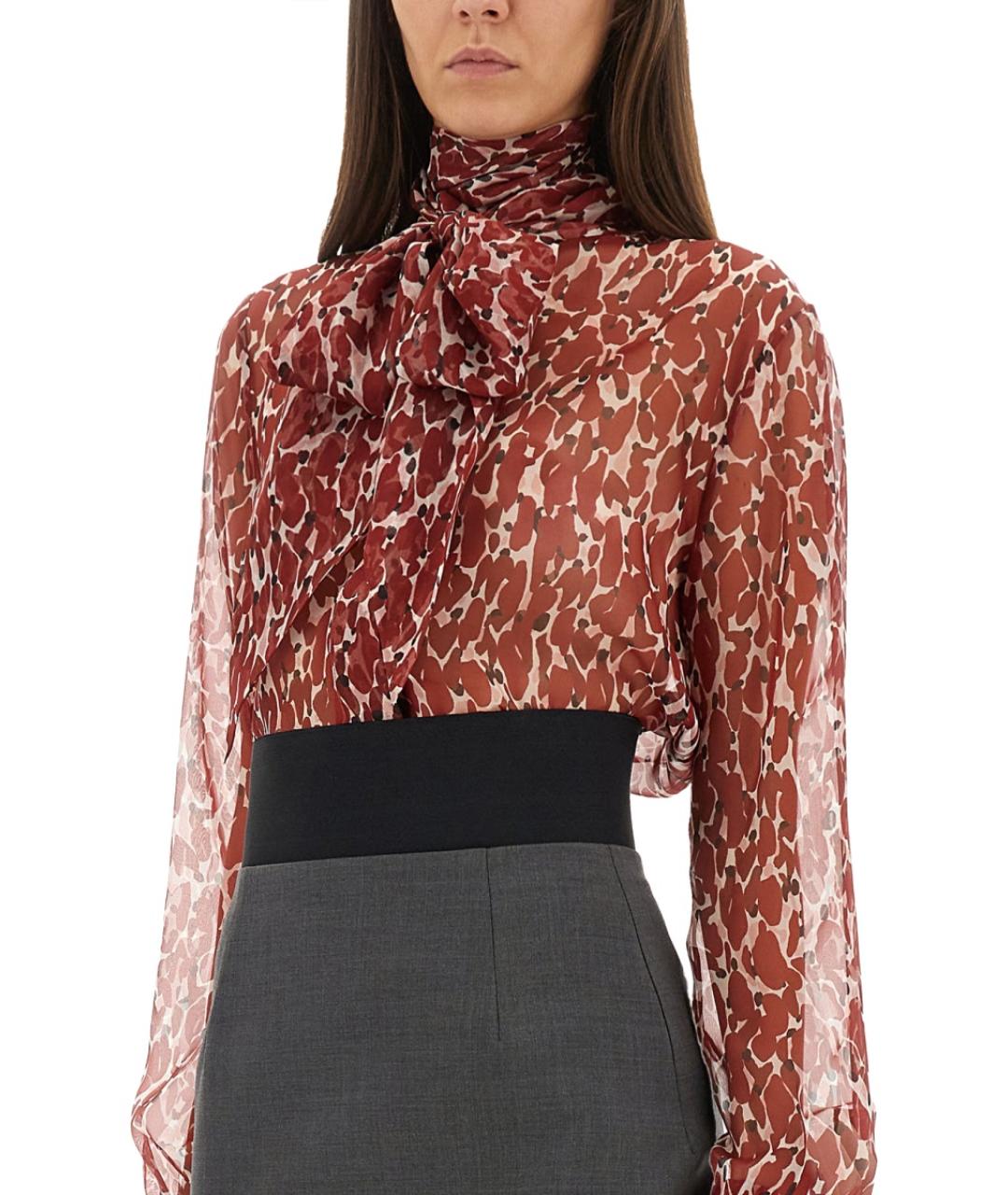 SAINT LAURENT Красная шелковая рубашка, фото 5