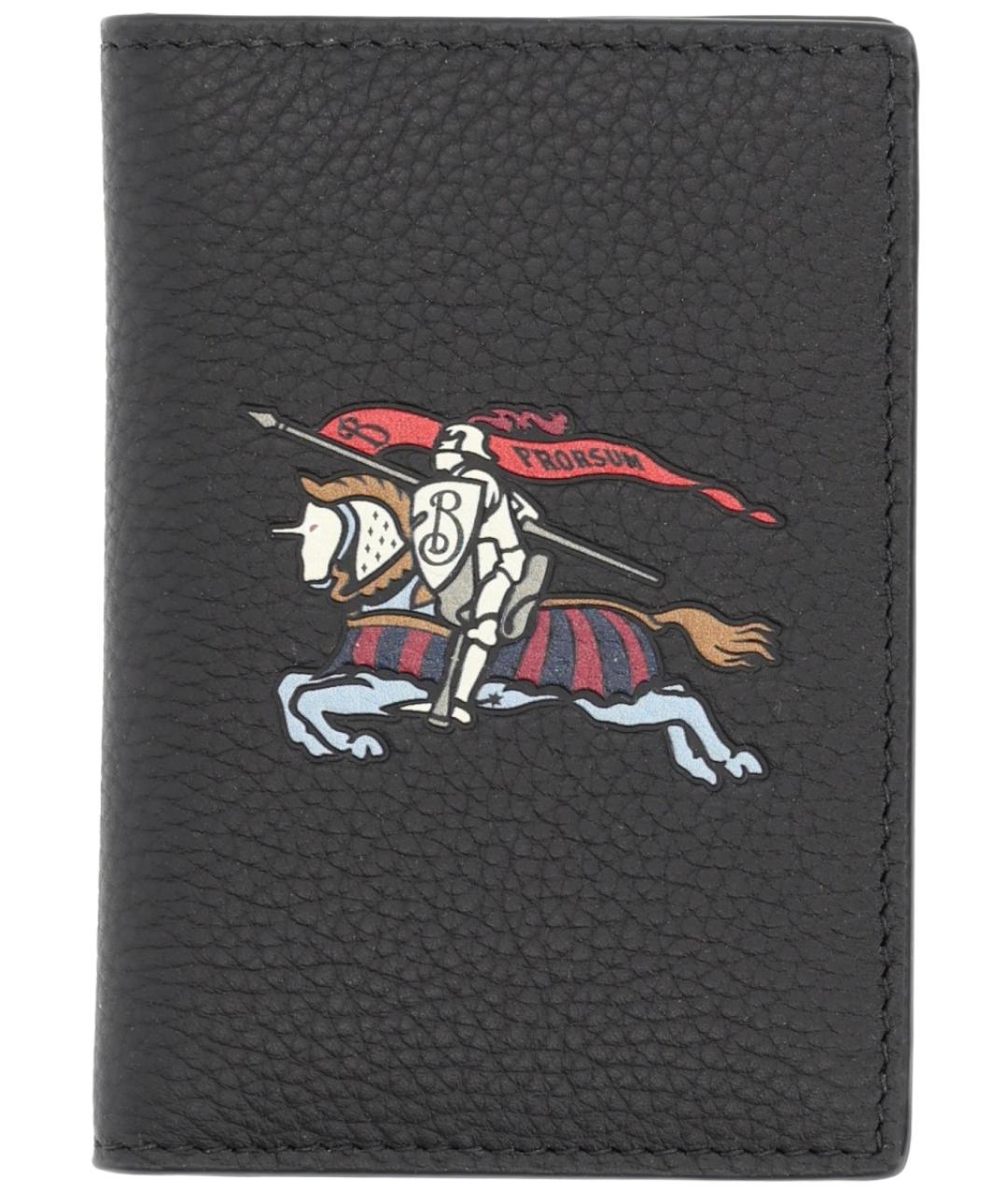 BURBERRY Черный кожаный кошелек, фото 1