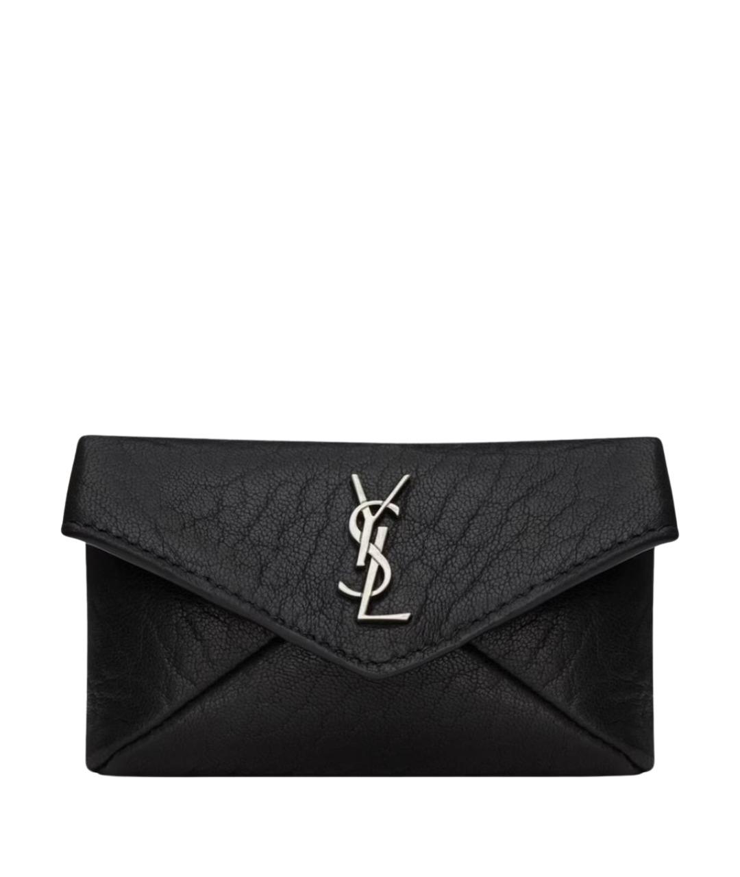 SAINT LAURENT Черный кожаный кошелек, фото 1