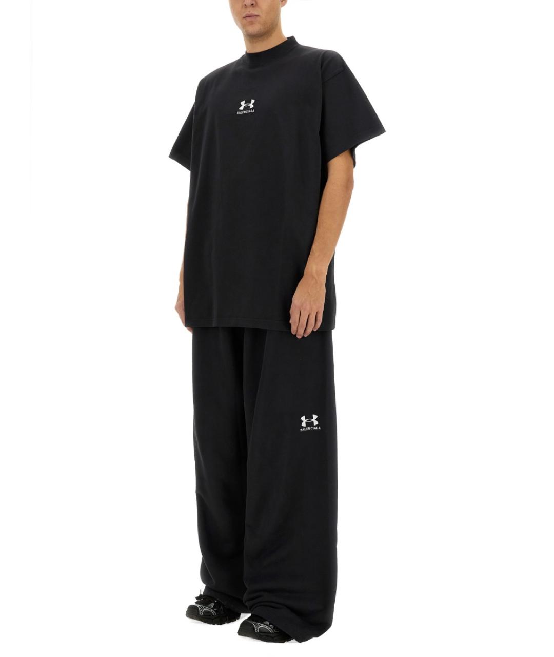 BALENCIAGA Черная хлопковая футболка, фото 3