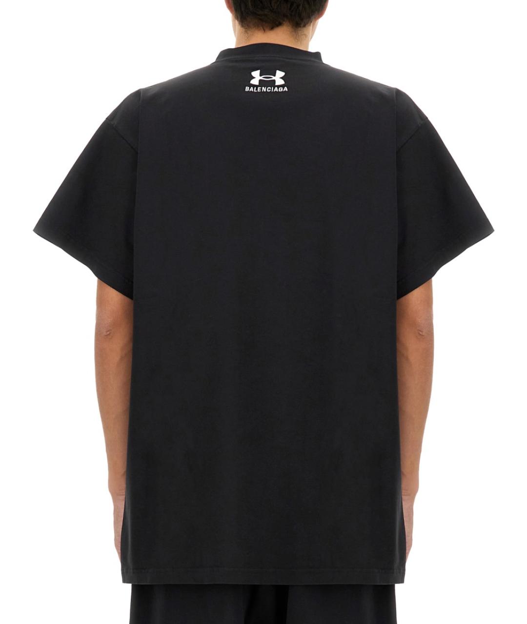 BALENCIAGA Черная хлопковая футболка, фото 4