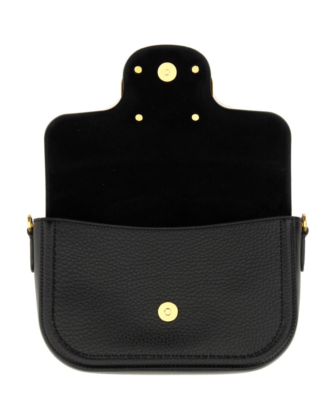 VALENTINO Черная кожаная сумка через плечо, фото 4