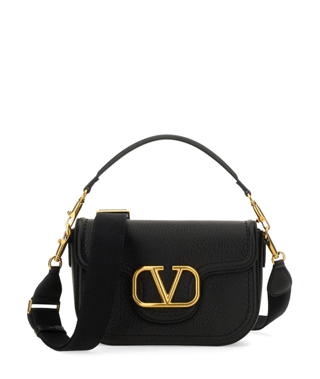VALENTINO Черная кожаная сумка через плечо, фото 1