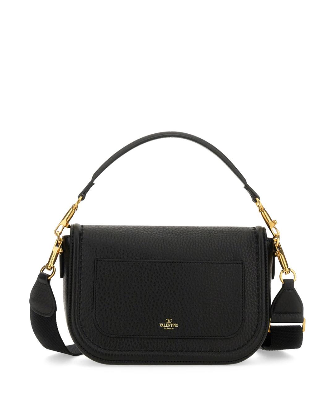 VALENTINO Черная кожаная сумка через плечо, фото 3