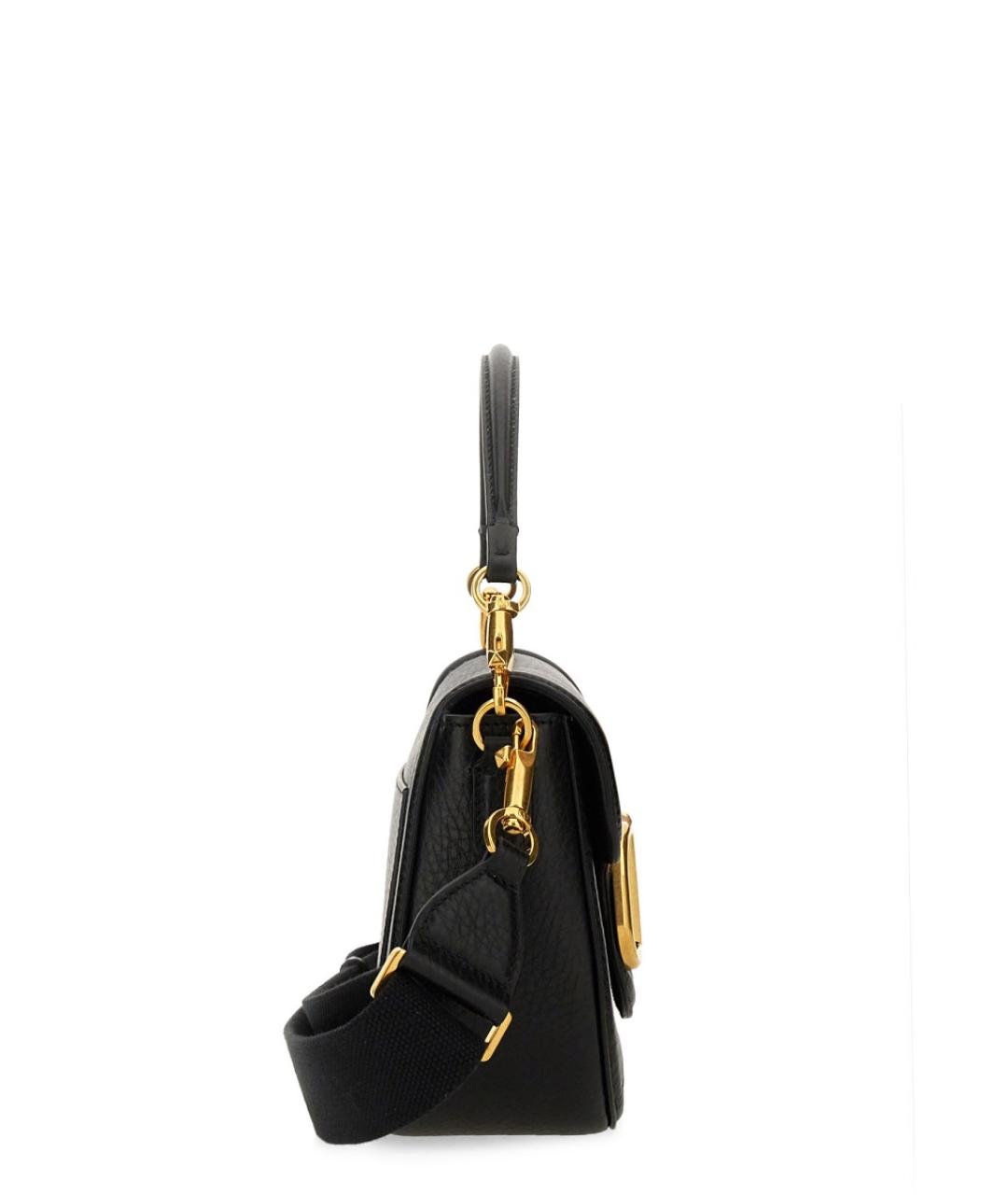 VALENTINO Черная кожаная сумка через плечо, фото 5