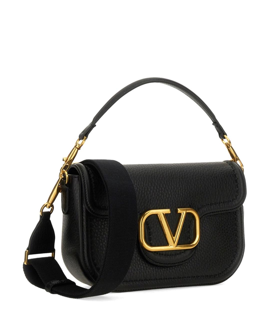 VALENTINO Черная кожаная сумка через плечо, фото 2