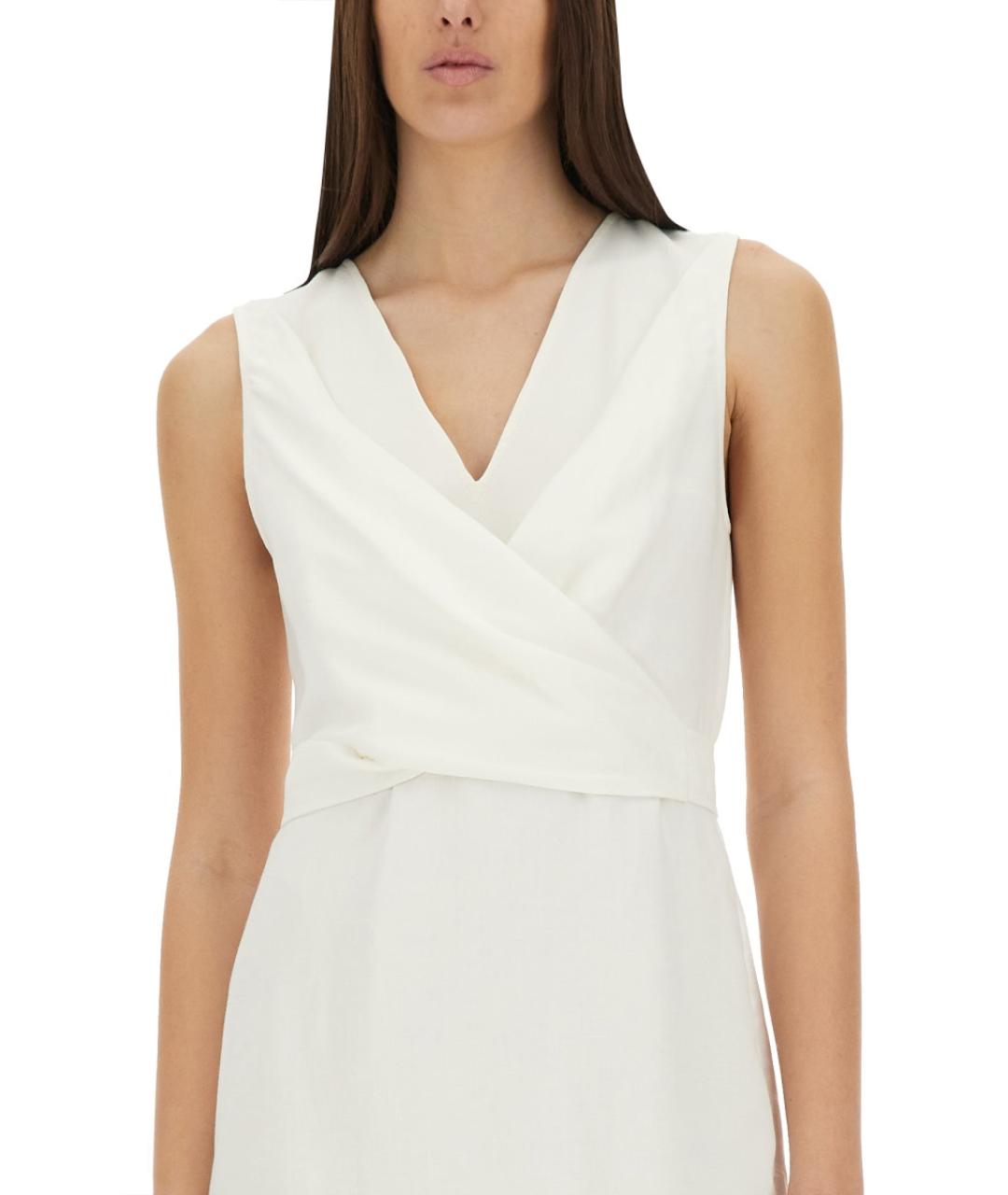 BRUNELLO CUCINELLI Белое вискозное повседневное платье, фото 3