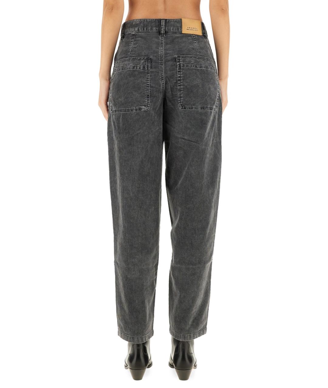 ISABEL MARANT ETOILE Черные хлопковые прямые брюки, фото 4