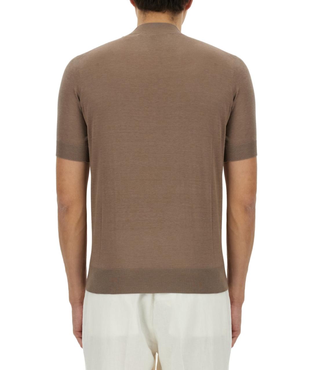 BRUNELLO CUCINELLI Коричневая футболка, фото 4