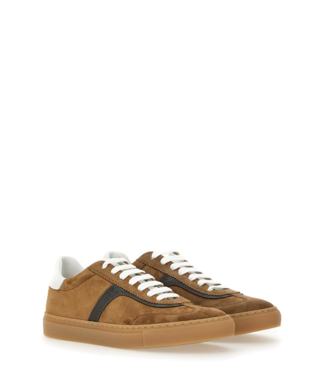 BRUNELLO CUCINELLI Коричневые замшевые кеды, фото 2