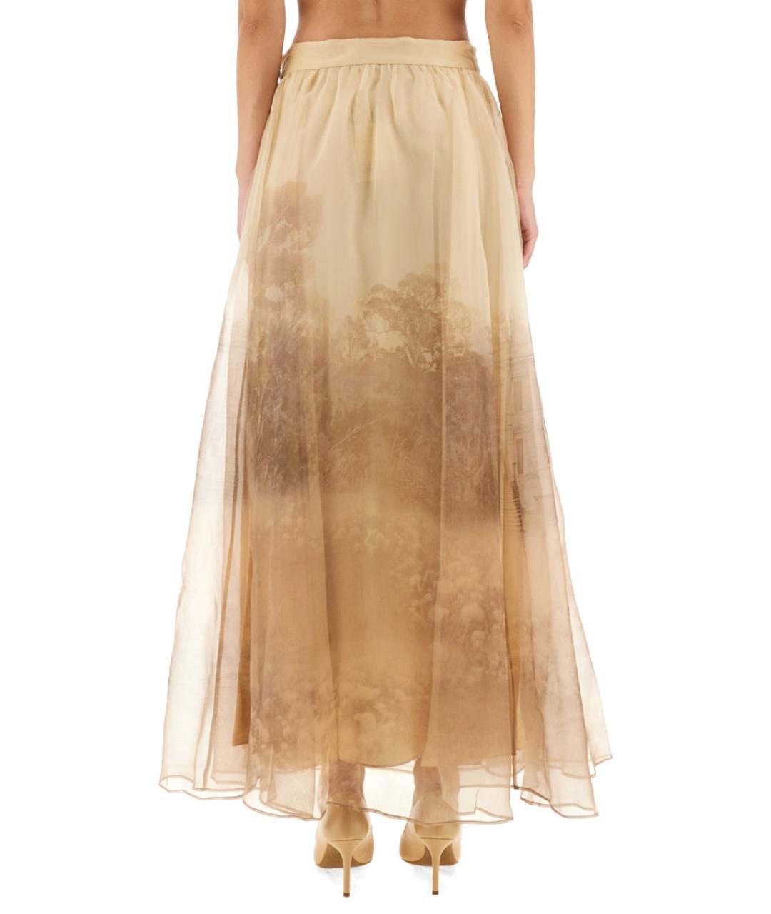 ZIMMERMANN Бежевая шелковая юбка макси, фото 5