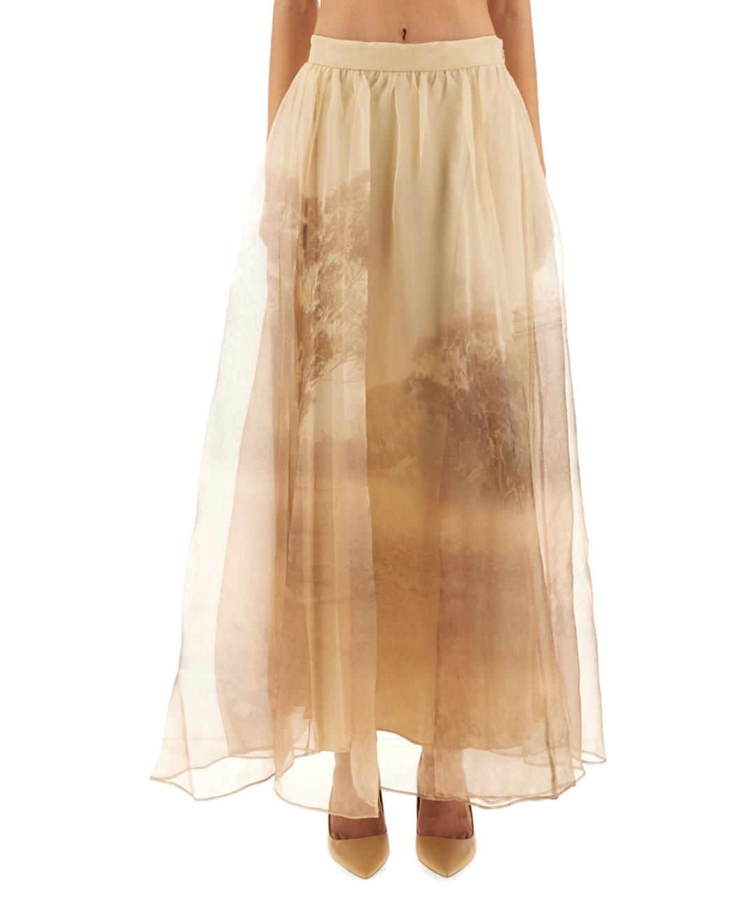 ZIMMERMANN Бежевая шелковая юбка макси, фото 2