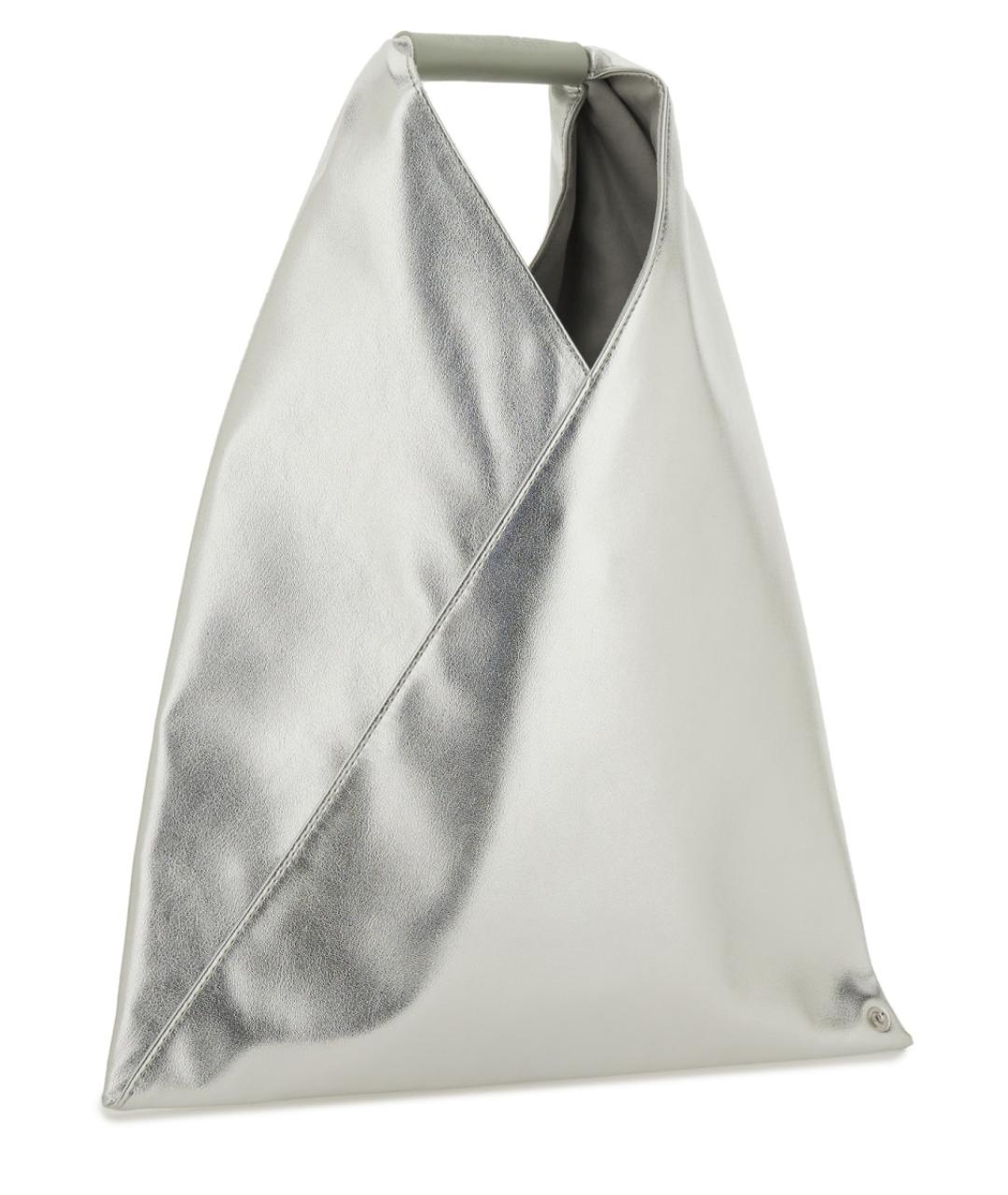MM6 MAISON MARGIELA Серебряная синтетическая сумка с короткими ручками, фото 2