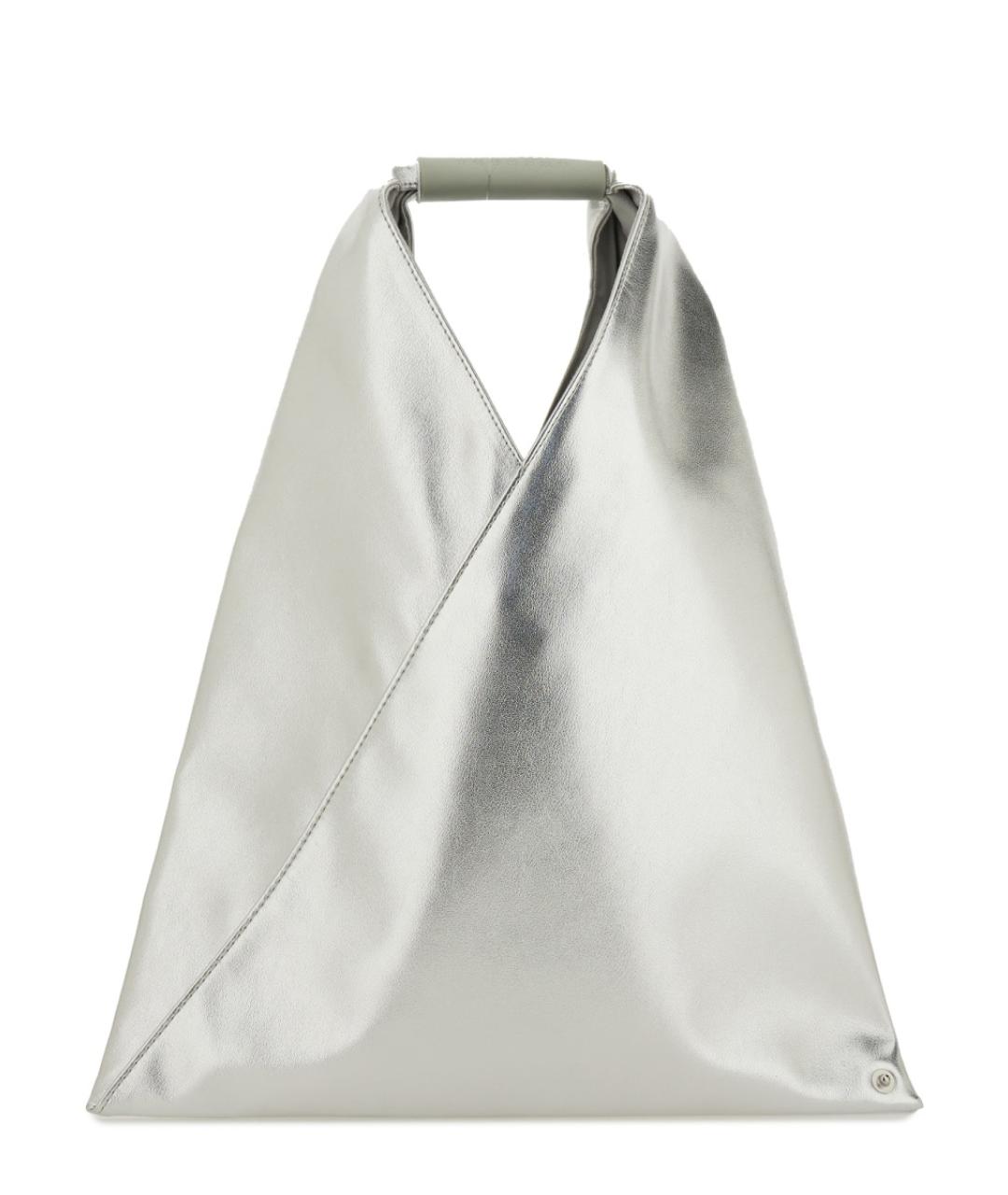 MM6 MAISON MARGIELA Серебряная синтетическая сумка с короткими ручками, фото 1