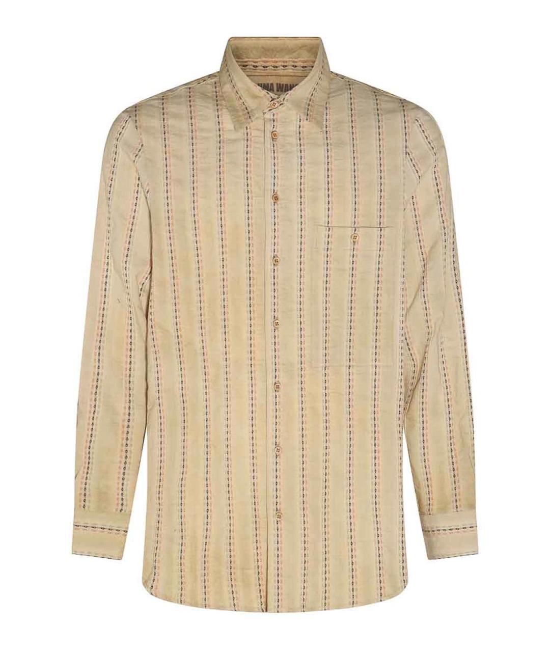 UMA WANG Бежевая хлопковая кэжуал рубашка, фото 1